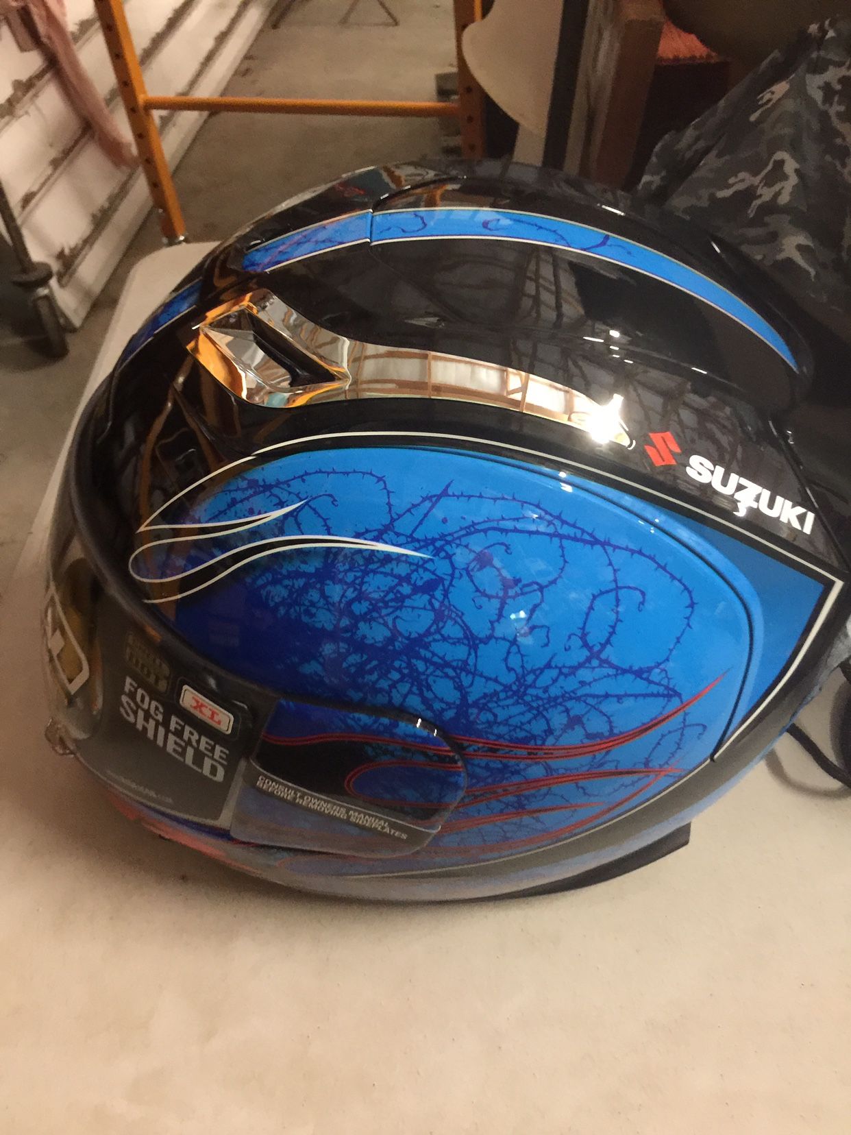 Icon Airframe Claymore Suzuki Helmet Blue X-large With Pro shield