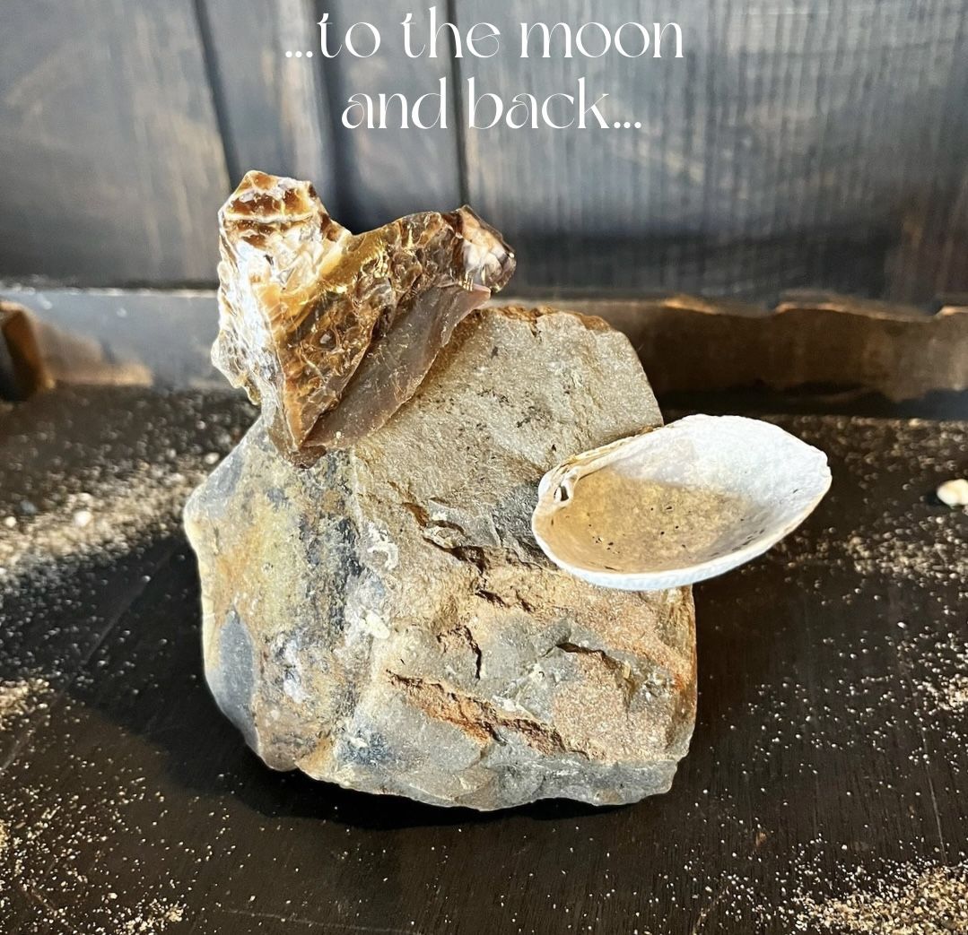Opalized/Agatized Petrified Wood Heart Statue