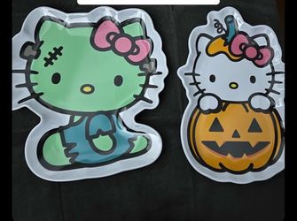 Hello Kitty Halloween Frankenstein And Pumpkin Plates
