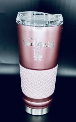 MLB License Dodgers Rose Gold Insulated Stainless Steel Tumbler