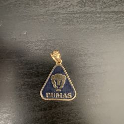 Pumas Unam 14k Solid Yellow Gold Pendant 