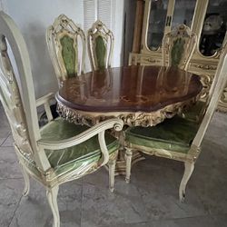 Antique Handmade Dining Set For 6 Persons 