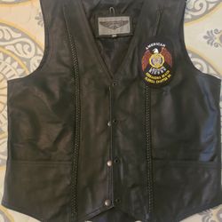 womans leather biker vest