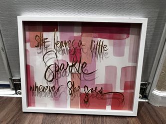 Glass Frame Girls Room Decor Pink