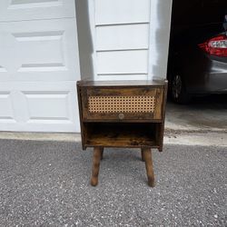 Brown Blank Nightstand End Table 
