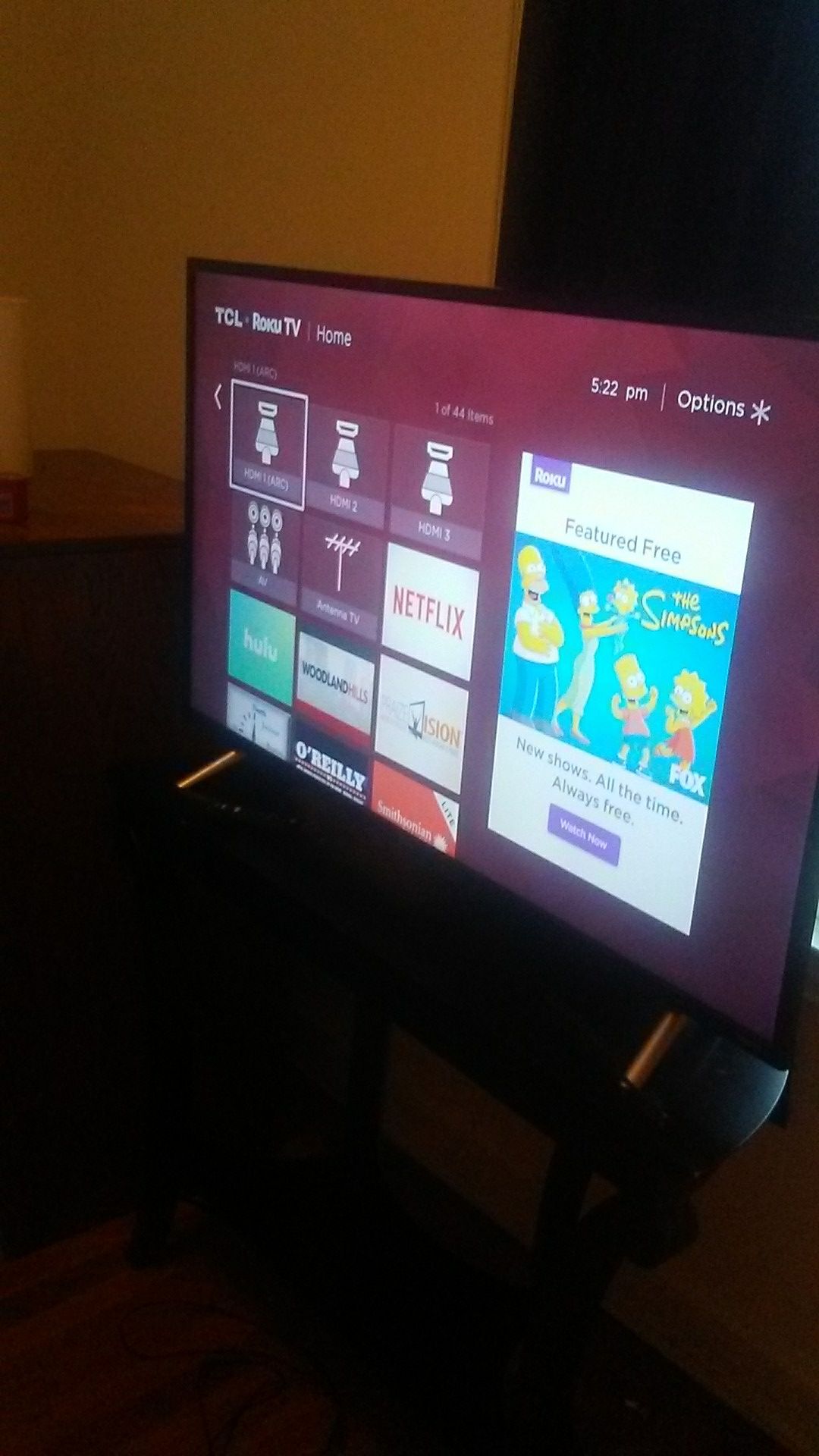 TCL 49" Roku/Smart TV with stand and remote