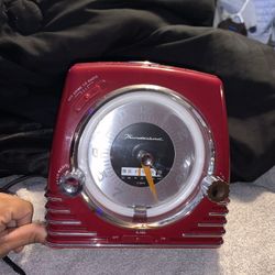 Thunderbird CD Player/ Alarm Clock / AMFM Radio - Red W/ Chrome +Neon Light