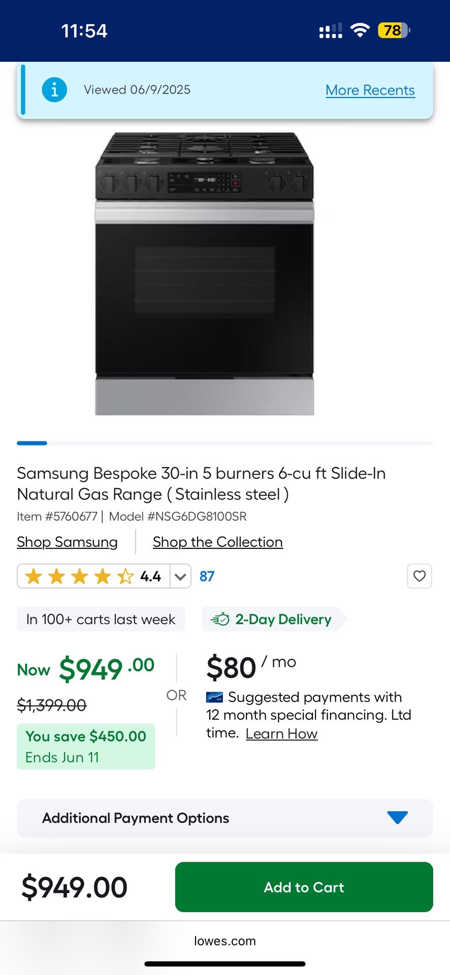 Samsung bespoke Range