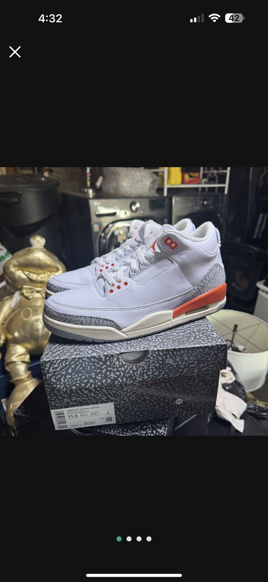 Jordan Retro 3 'Georgia Peach' Size 10 Men/ 11.5 Women Brand New