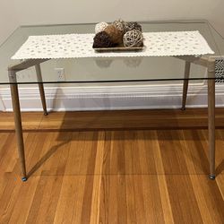 Modern Rectangular Glass Top Table/Desk