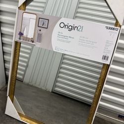 24inch Rectangular Mirror with Gold Leaf Finish