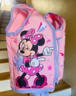 Disney Junior Minnie Mouse Pink Fabric Child Swim Vest, Small to Medium