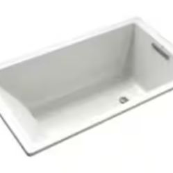 Kohler Underscore 60” x 32” Rectangular Soaking Bathtub with Reversible Drain
