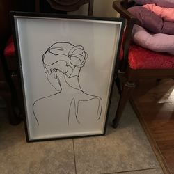 Wall Art Minimalist Women Body Outline Frame
