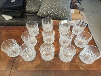 12 crystal wine glasses
