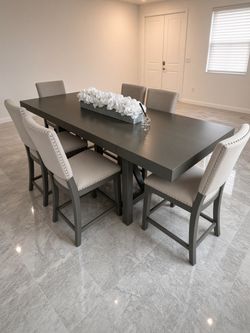 Counter Height Dining Table Set with 6 Chairs