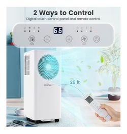 El aire acondicionado portátil Costway de color blanco