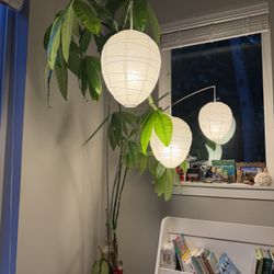 Kasala 3-Light Hanging Washi Paper  Floor Lamp