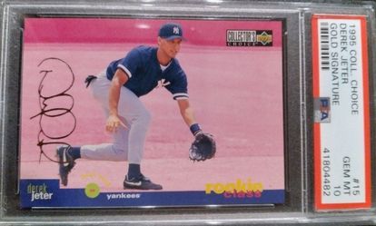 1995 Coll. Choice Derek Jeter SE Gold Signature Rookie Card PSA 10
