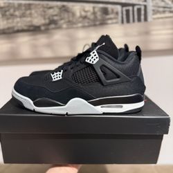 New* Jordan 4 Black Canvas Size 11.5 