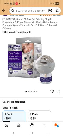 FELIWAY® Optimum 30 Day Cat Calming Plug In Pheromone Diffuser Starter Kit, 48ml