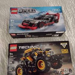 LEGO Audi S1 e-tron Quattro 76921 & Monster JamDiGatron Pull Back 42199  (2 Set Bundle)