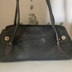 Cole HAAN Women’s Pebble Leather Black Small Satchel Purse Bag