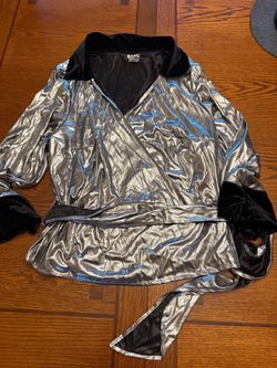 Wrap Around Silver Disco Top Shirt