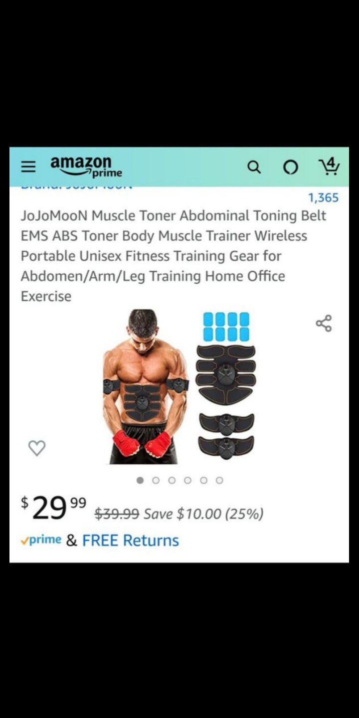 Muscle Toner Abdominal Toning Belt EMS ABS Toner Body Muscle Trainer Wireless Portable Unisex