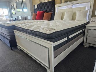 Brand new white LED full size bedframe