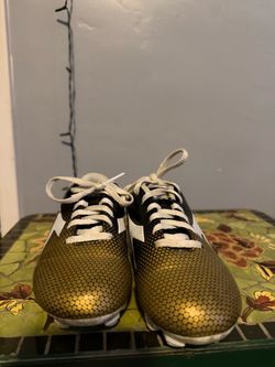 Kids Gold and Black Soccer cleat with White Laces