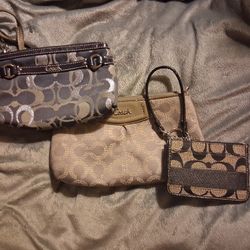 NWOT**Lot Of 3 VINTAGE Jacquard COACH  WRISTLETS/ID HOLDER