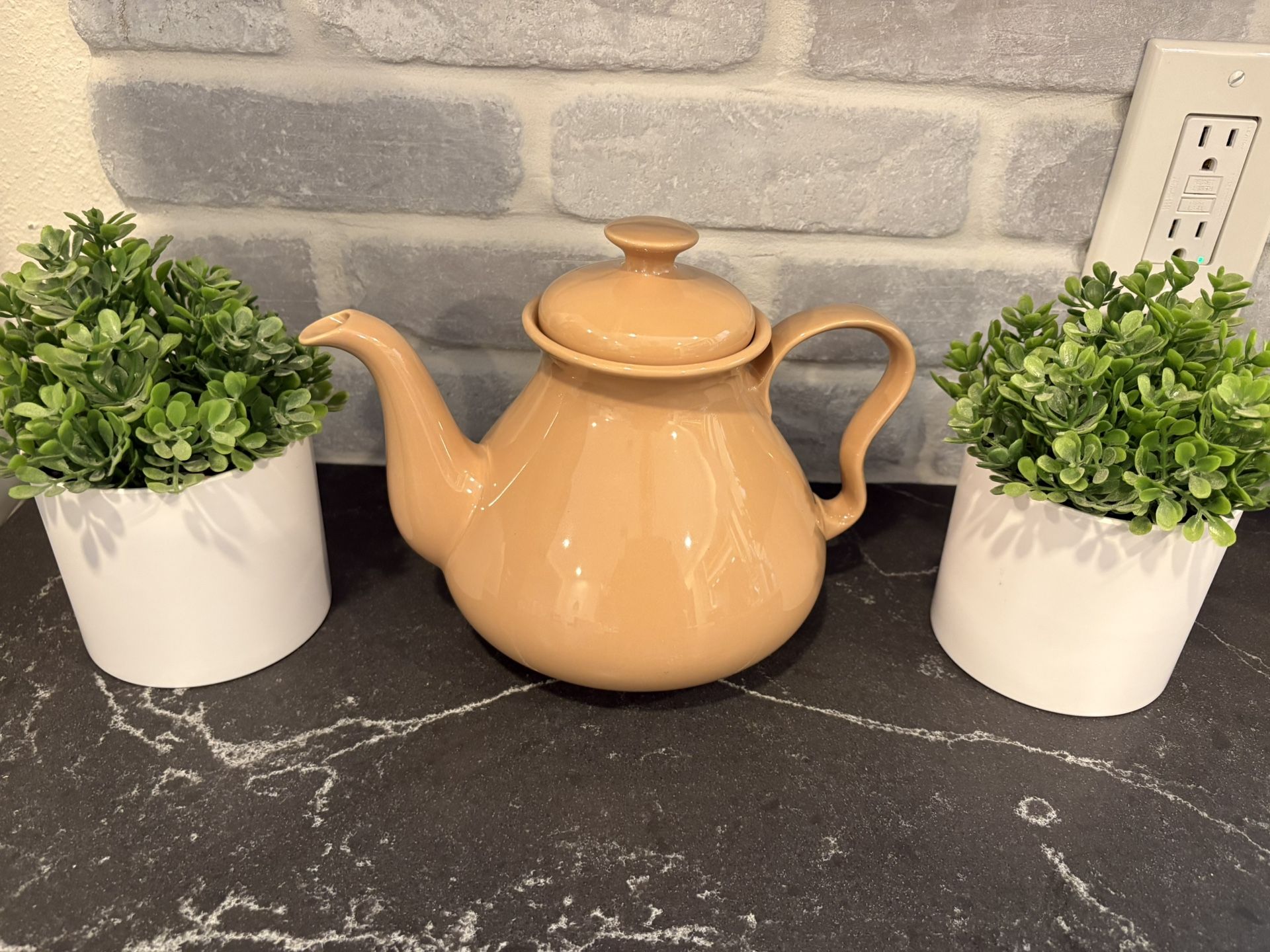 Tan Porcelain Tea Pot - Tea Party - Simi Valley