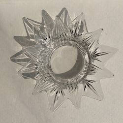 Mikasa Crystal Star/Sun/Flower Candle Holder Dish Bowl 