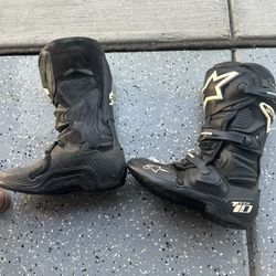 Alpinestar Tech 10 Boots Sz 9 Black Motocross