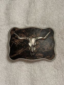 Nocona Longhorn Skull Belt Buckle