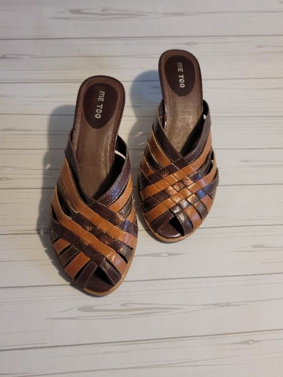 Slip In Wedge Sandal, Multi Color Leather