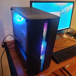 Gaming PC with Dell Inspiron 5675 Motherboard Ryzen 5 @3.6Ghz,32g Ram,RX5500 XT 4GB, 256gb SSD+750GB HDD, Win 10. Comes with Monitor Keyboard and Mous