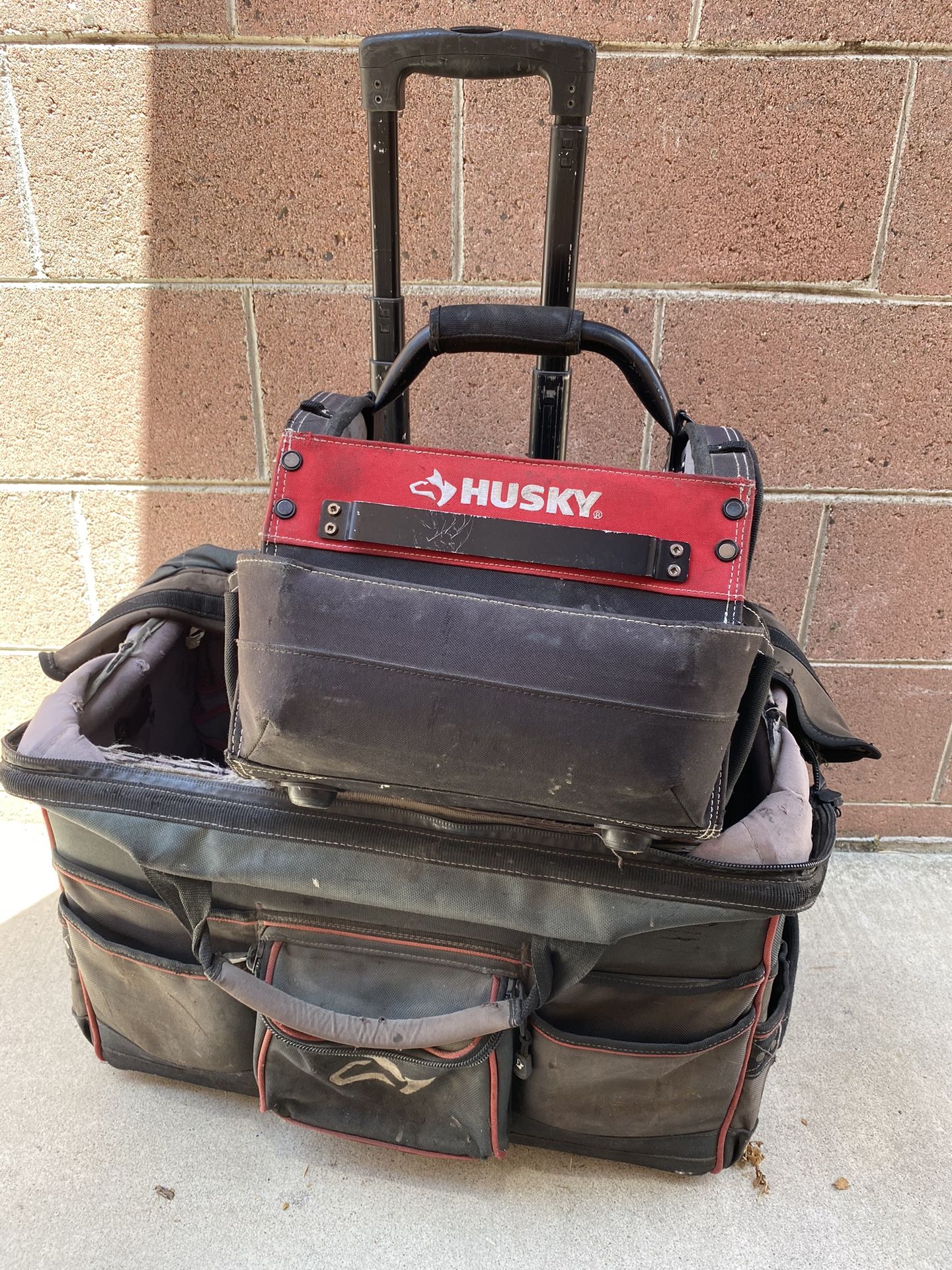Husky Big Rolling Tool Bag 24” And Tool Bag 12”