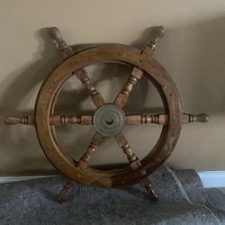 Nautical Wooden Ship Wheel Wall Decor – Solid Wood