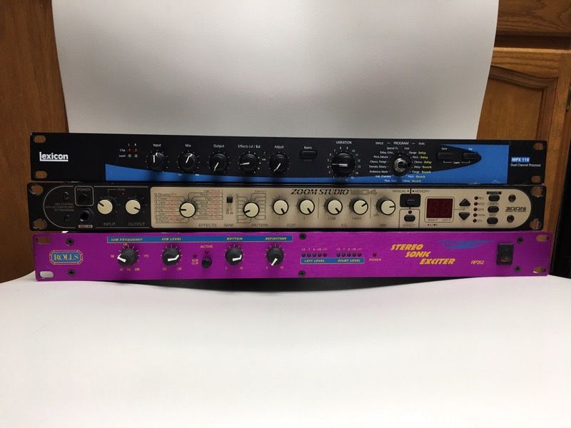 Rolls RP262 Stereo Sonic Exciter/ Lexicon MPX 110 Dual Channel Processor By Lexicon/ Zoom Studio 1204 Vintage Multi Effects