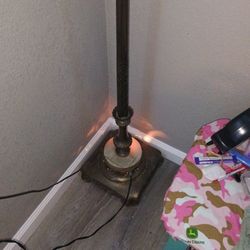 95 Years Old 1930 Brass , Marble Milk Glass 5 Light Floor Lamp