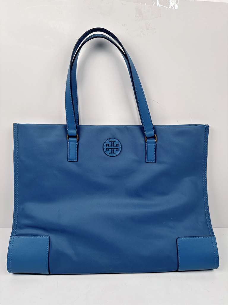 Tory Burch Navy Ella Large Nylon Tote Bag Purse Blue