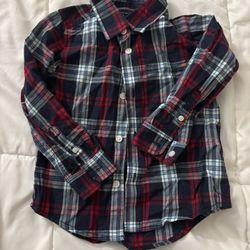 Boys Plaid Button Up 3T