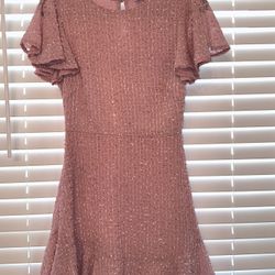 Selfie Leslie Angel Sleeve Empire Dress Blush Pink 