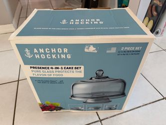 Anchor Hocking Presence 4-in-1 Glass Cake Set