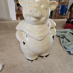Vintage Smiling Pig Cookie Jar 