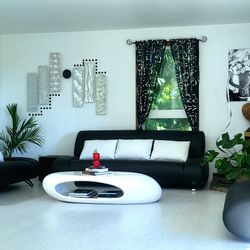 Aspen Sofa Set (Black, 3 Pieces - Sofa, Loveseat & Single)