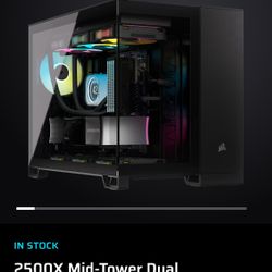 CORSAIR 2500X Micro ATX Dual Chamber PC Case -Tempered Glass Front Panels BLACK