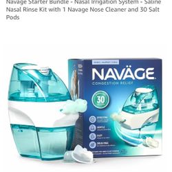 Navage Starter Bundle - Nasal Irrigation System - Saline Nasal Rinse Kit with 1 Navage Nose Cleaner and 30 Salt Pods